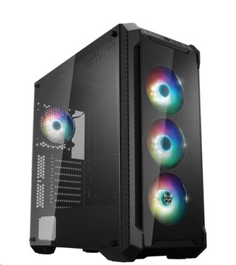 Fortron skříň Midi Tower CMT520 PLUS Black, průhledná bočnice, 4 x A.RGB LED 120 mm ventilátor