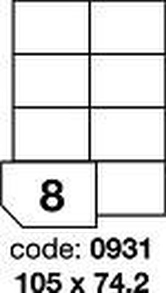 RAYFILM Štítky 105x74,2 univerzálne biele *R01000931A, 100 listů