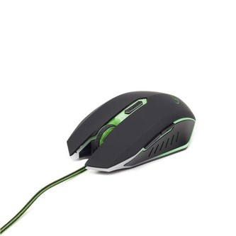 GEMBIRD myš MUSG-001-G optická, zeleno-černá, 2400 dpi, USB