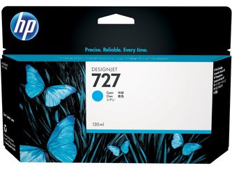 HP 727 Cyan Ink Cart, 130 ml, B3P19A HP 727 Cyan Ink Cart, 130 ml, B3P19A