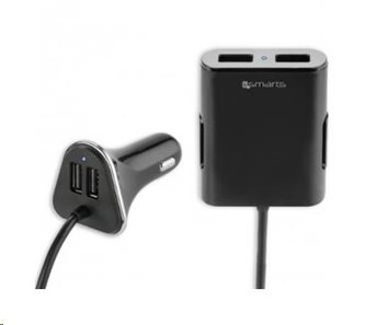 4smarts nabíječka do auta, 4x USB, 2,4 A, černá 4smarts nabíječka do auta, 4x USB, 2,4 A, černá