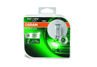 OSRAM autožárovka H7 ULTRA LIFE 12V 55W PX26d (Duo-Box)