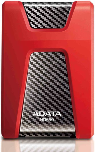 ADATA Externí HDD 1TB 2,5\" USB 3.1 DashDrive Durable HD650, červený (gumový, nárazu odolný) ADATA Externí HDD 1TB 2,5\" USB 3.1 DashDrive Durable HD650, červený (gumový, nárazu odolný)