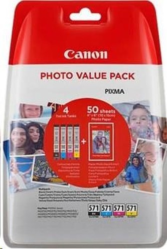 CANON BJ CARTRIDGE CLI-571 C/M/Y/BK MULTI BL SEC