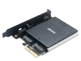 AKASA adaptér pro M.2 PCIe a M.2 SATA s RGB LED a chladičem