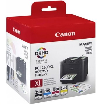 PGI-2500XLKIT Inkjet cart. multipack pro Maxify MB5350 tiskárnu, CANON b+c+m+y, 70,9ml+3*19,3ml