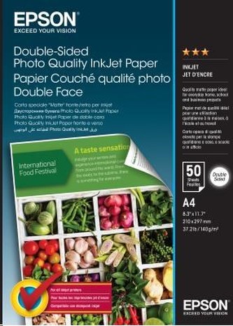 EPSON Paper A4 - Double-Sided Photo Quality Inkjet Paper A4 50 Sheets