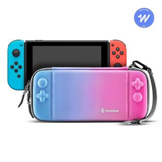 tomtoc tenké pouzdro na Nintendo Switch, modro růžová tomtoc tenké pouzdro na Nintendo Switch, modro růžová