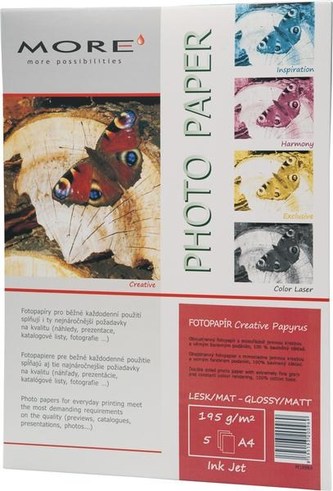 ARMOR Fotopapír MORE Creative Papyrus 195g/m2; oboustranný, 5 listů, A4