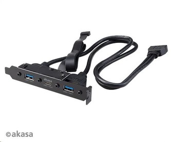 AKASA adaptér MB interní, USB 3.1 Gen2 internal adapter cable & dual Gen1 Type-A Ports, 50 cm