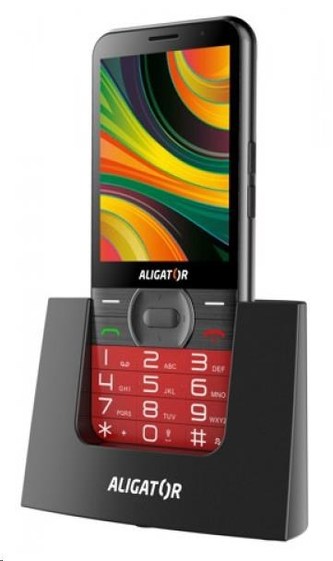 Aligator A900 Senior, červená + nabíjecí stojánek