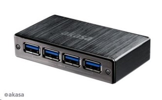 AKASA HUB USB  Connect 4SV, 4x USB 3.0, externí, hliník, černá