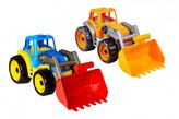 Traktor/nakladač/bagr se lžící plast na volný chod 2 barvy 17x37x17cm 12m+