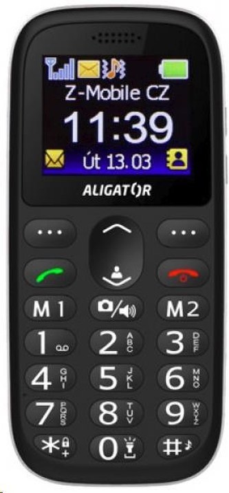 Aligator A510 Senior, černá + nabíjecí stojánek