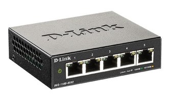 D-Link DGS-1100-05V2 5-port Gigabit Smart Managed switch, fanless