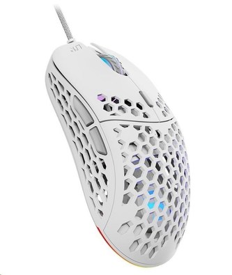 SPC Gear herní myš LIX+ onyx white / drátová / optická / PMW3360/800-12000dpi / 1000Hz/6 tlačítek / 59g /RGB/ USB / bílá