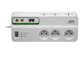 APC Home/Office SurgeArrest 6 Outlets with Phone & Coax Protection 230V France, 3m