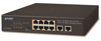 Planet FSD-1008HP Switch, PoE 8x PoE 802.3at 120W+ 2x 100Base-TX,VLAN,extend mód 10Mb/s do 250m, fanless Planet FSD-1008HP Switch, PoE 8x PoE 802.3at 120W+ 2x 100Base-TX,VLAN,extend mód 10Mb/s do 250m, fanless