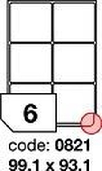 RAYFILM Štítky 99,1x93,1 univerzálne biele *R01000821A, 100 listů