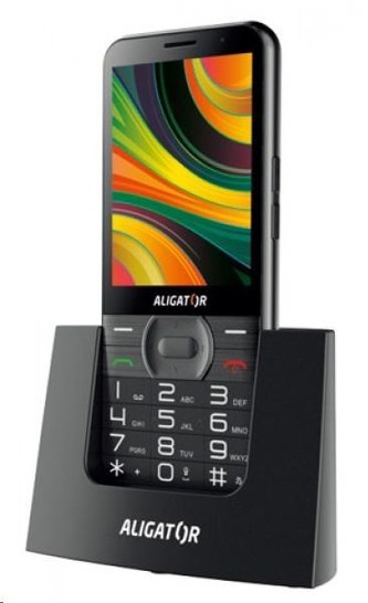 Aligator A900 Senior, černá + nabíjecí stojánek