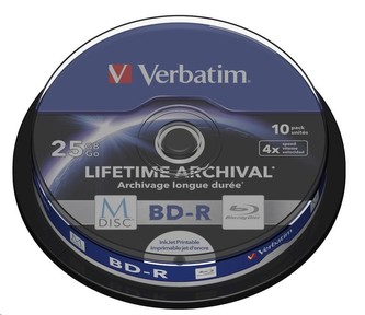 VERBATIM MDisc BD-R(10-pack)Spindle/4x/25GB