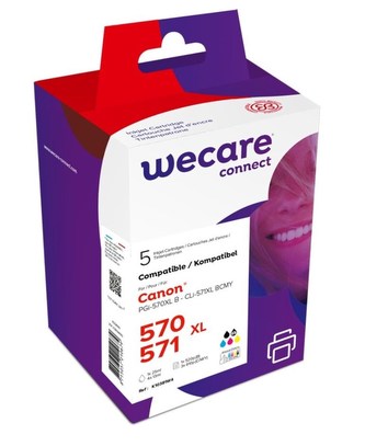 WECARE ARMOR cartridge pro CANON Pixma MG5751Sada (PGI-570XL+CLI-571XL CMYK) Black+C+M+Y+K, 1x25ml, 4x13ml