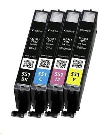 CLI-551KIT Inkjekt cart. pro multipack Pixma iP7250, MG5450 tiskárny, CANON b+c+m+y, 4*7ml