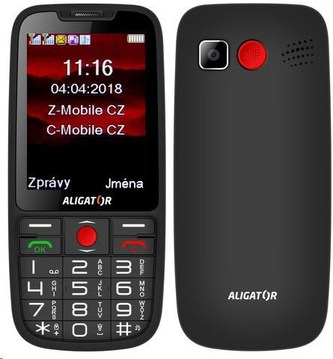 Aligator A890 GPS Senior, Dual SIM, černá