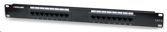 Intellinet Patch Panel, 19\", Cat6, 16-Port, UTP, 1U, Black