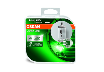 OSRAM autožárovka H4 ULTRA LIFE 12V 60/55W P43T (Duo-Box)
