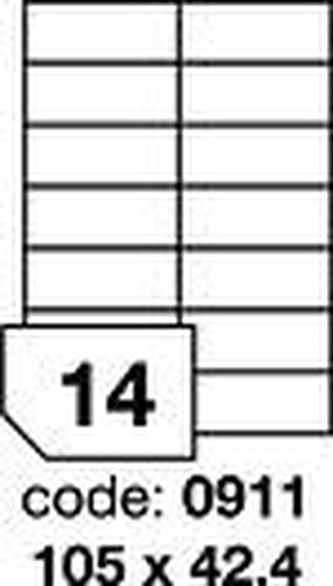 RAYFILM Štítky 105x42,4 univerzálne biele *R01000911A, 100 listů