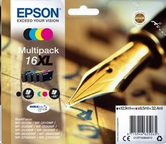 T16364010 Inkoustová  cart., multipack, pro tiskárnu Workforce WF2540WF, EPSON B+C+M+Y, 32,4ml