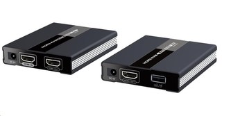 PREMIUMCORD HDMI extender s USB na 60m přes jeden kabel Cat5/6, bez zpoždění PREMIUMCORD HDMI extender s USB na 60m přes jeden kabel Cat5/6, bez zpoždění