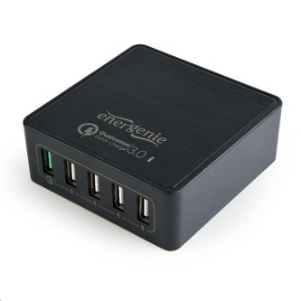 GEMBIRD rychlonabíječka USB QC3.0, 5x USB, 1,5A, quick charge, černá