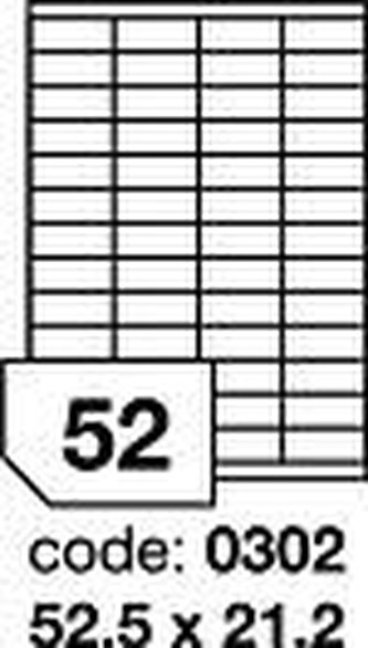 RAYFILM Štítky 52,5x21,2 univerzálne biele *R01000302A, 100 listů