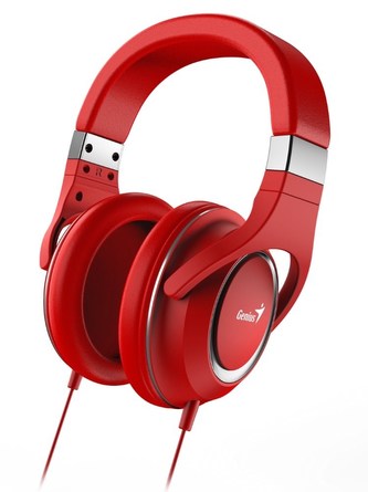 GENIUS sluchátka s mikrofonem HS-610, červená