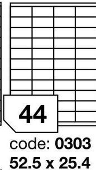 RAYFILM Štítky 52,5x25,4mm univerzálne biele *R0100.0303A, 100 listů
