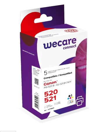 WECARE ARMOR cartridge pro CANON iP 3600 multipack (PGI520/CLI521BK/CMY) černá/black+C+M+Y+K, 1x20ml/ 4x10,5ml,