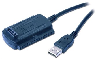 GEMBIRD Kabel adaptér USB 2.0 - IDE 2,5\&quot;/3,5\&quot; + SATA (redukce + napájecí zdroj)