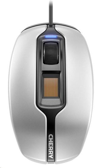 CHERRY myš MC 4900, čtečka otisků prstů, USB, černo-stříbrná CHERRY myš MC 4900, čtečka otisků prstů, USB, černo-stříbrná