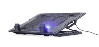 GEMBIRD Podstavec pod notebook NBS-1F17T-01, pro notebooky do 17\", 150mm větrák, LED, černý