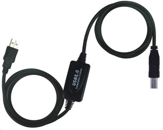 PREMIUMCORD USB 2.0 repeater a propojovací kabel A/M-B/M 15m