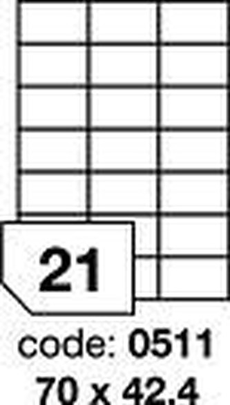 RAYFILM Štítky 70x42,4 univerzálne biele *R01000511A, 100 listů