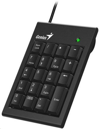 GENIUS klávesnice NumPad 100/ Drátová/ USB/ slim design/ černá