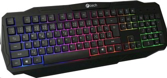 C-TECH klávesnice Arcus (GKB-15), casual gaming, CZ/SK, duhové podsvícení, USB