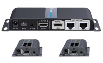 PREMIUMCORD HDMI 1-2 splitter+extender po CAT6/6a/7, FULL HD, 3D