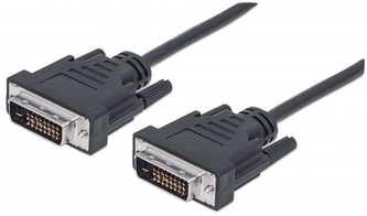 MANHATTAN kabel DVI-D Dual Link Male to DVI-D Dual Link Male, Black, 1.8 m