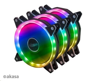 AKASA ventilátor VEGAS AR7, sada 3x120mm RGB LED + prodlužovací kabel