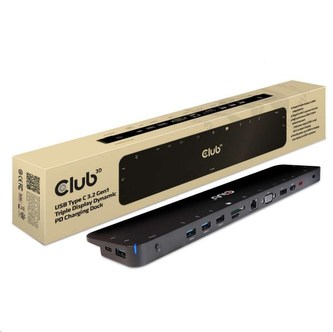 Club3D Dokovací stanice USB 3.2 typ C (5xUSB/USB-C/3xHDMI/2xDP/Ethernet/Audio) s Triple Dynamic PD napájecím adaptérem