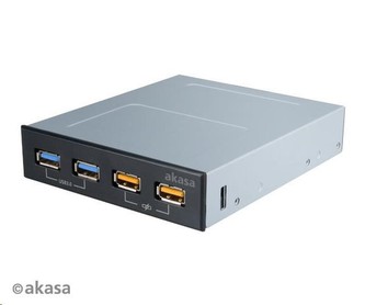 AKASA HUB USB AK-ICR-25, do 3,5\" pozice, 2x USB 3.0, 2 nabíjecí porty USB